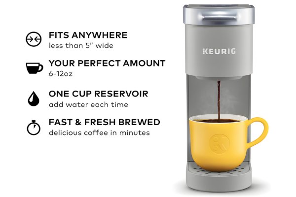 Keurig K-Mini Single Serve Coffee Maker, Studio Gray Design friendly