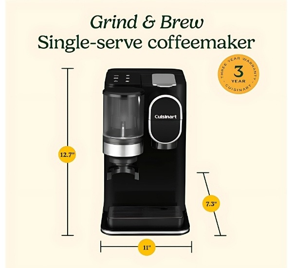 Cuisinart Single Serve Coffee Maker measurements