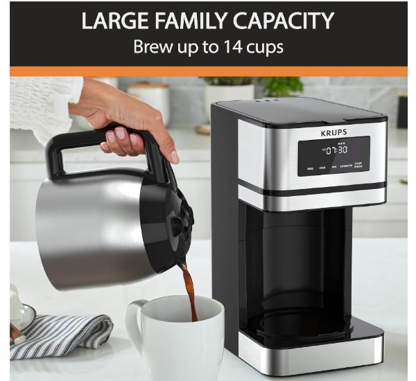 KRUPS 14 Cup large family capacity coffee maker