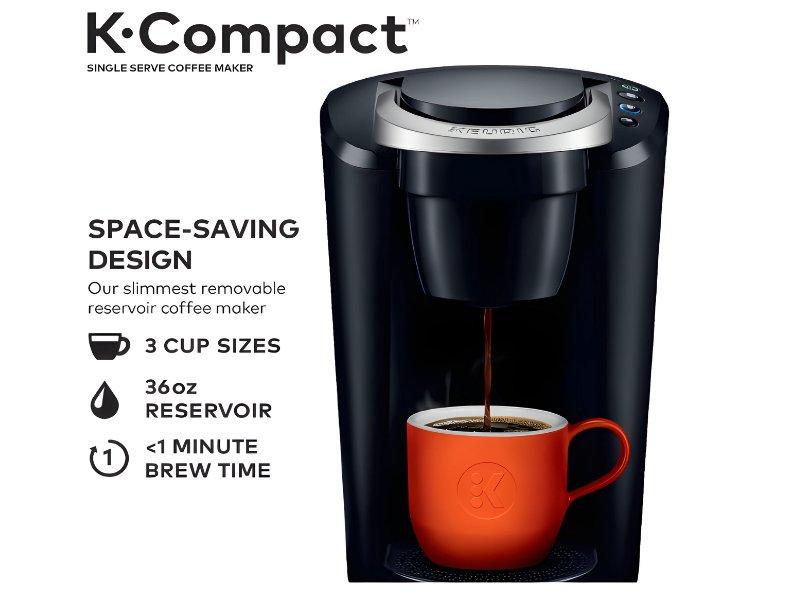 Keurig K-Compact Coffee Maker space saving design